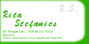 rita stefanics business card